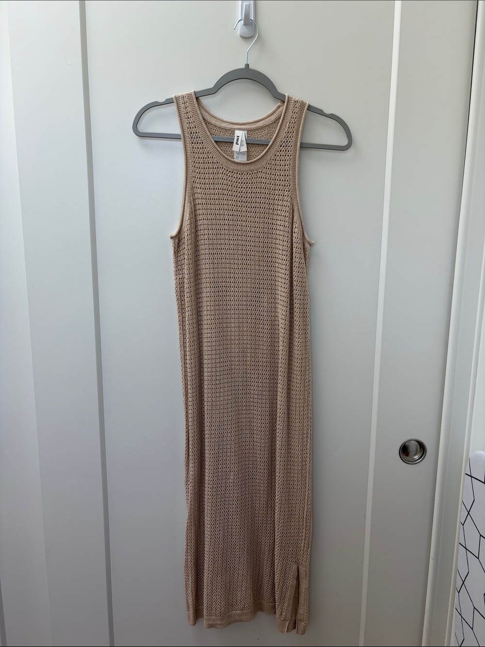 Pact Organic Cotton and Linen Sleeveless Knit Maxi Dress - Beige